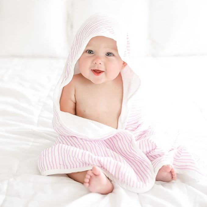 Bamboo Viscose Baby Hooded Towel & Washcloth Set for Babies and Toddlers, Soft & Absorbent, 70% Viscose from Bamboo, 30% Cotton Muslin - Imported (Purple)
