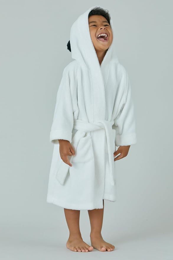 Konny Kids Bathrobes, Hooded Towel, Oeko-TEX Certified Bathrobes, Ultra Soft, Quick-Dry Washcloth for 3-5Y Baby Boys & Girls