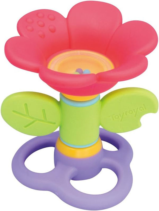 Royal- Floral Baby Teething Toy with Different Textures - Develops Coordination and Motor Skills