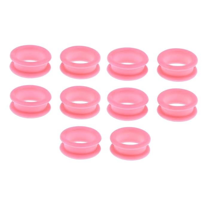menolana 10 Packs Silicone Thumb Ring Finger Insert Grips Set For Grooming Scissors - Pink