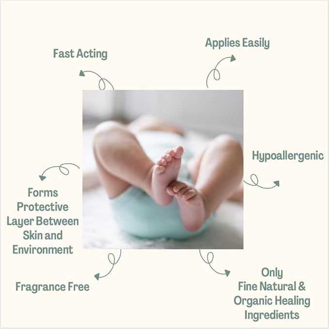 Nature Only Wholesome Diaper Cream. Calm, Nourish and Soothe Diaper Rash. Natural & Organic - 4 oz (Pack of 1)