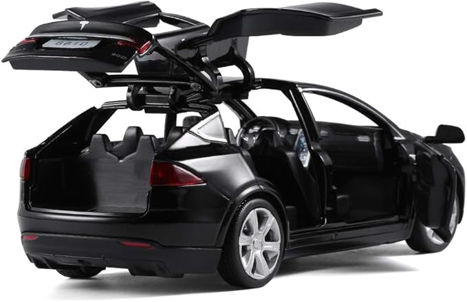 1/32 Model x Metal Die Casting Toy Car for 3 to 12 Year Old Boy Pull Back Car Toy with Sound and Lights (Black)