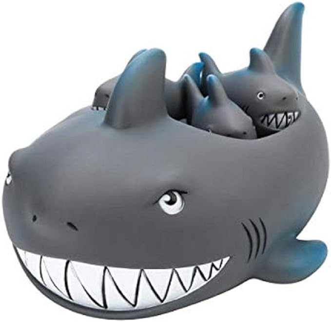 Playmaker Toys Rubber Baby Bath Animal Family Toy Sets (Shark)