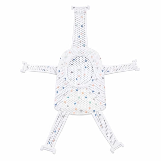 Bath Seat Support, Five Corner Net Baby Bath Tub Seat Cushion Skid Proof Universal Breathable Mesh Soft Headrest Baby Net for Infant (Star)