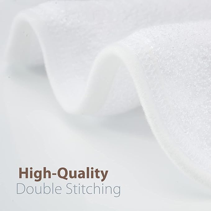 MINIBOO Premium Baby Washcloths for Sensitive Skin - Extra Soft and Absorbent Viscose from Bamboo Face Cloths and Newborn Bath Face Towel - Perfect as Baby Gifts - 6-Pack (White)