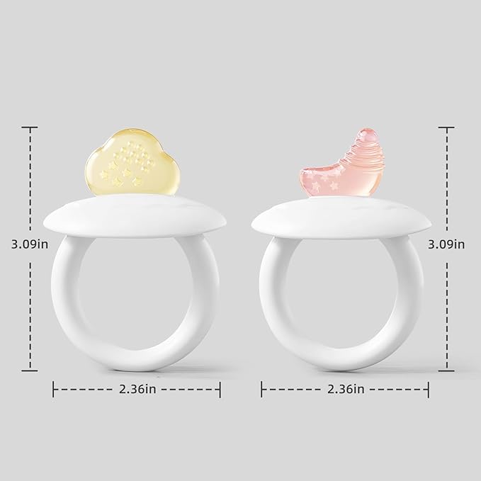 BumbleBee Soft Silicone Teething Toys Set, Easy to Hold Toy for Baby Teething Relief Soothes Sore Gums, Food Grade Silicone Teethers for Babies 0+ Months，2Pcs Set