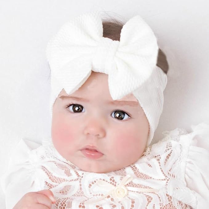 Toptim Headbands Solid Bows for Baby Girls' Comfortable Headwraps for Newborn Infant Toddler Kids 11-Pack