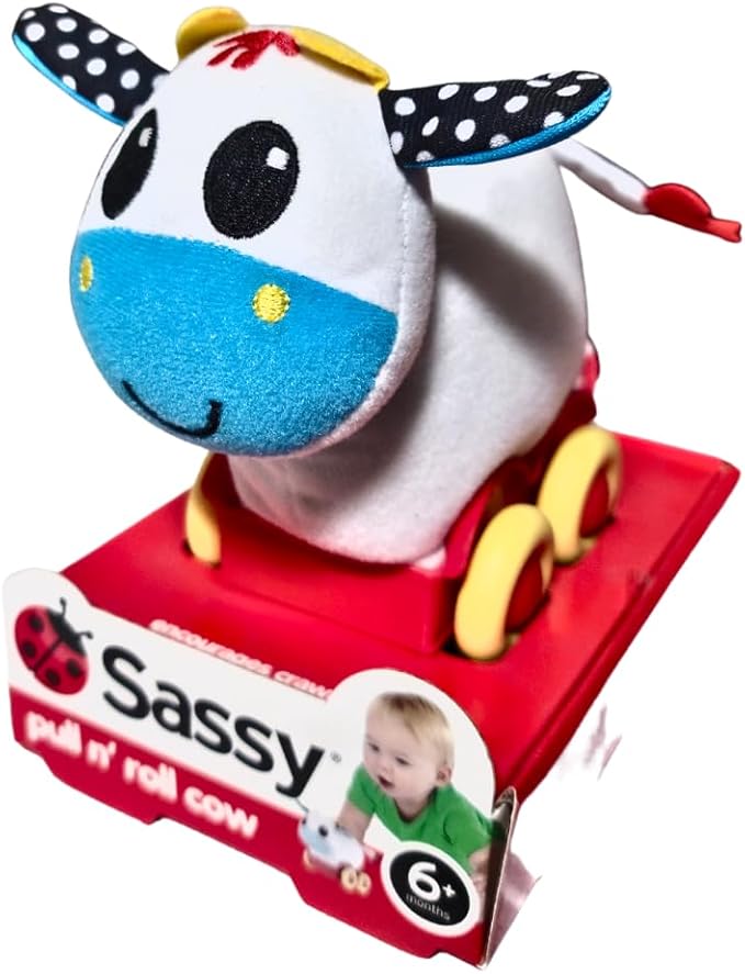 Sassy Pull N' Roll Toy, Cow by Sassy
