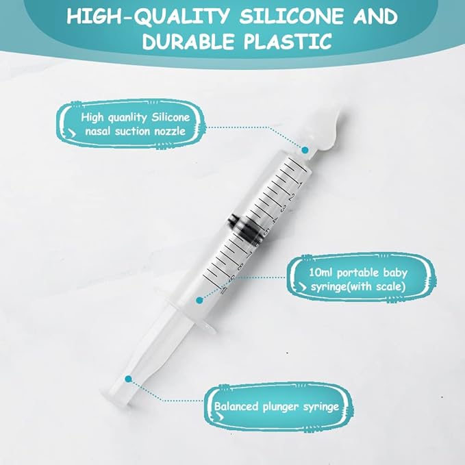 Baby Nasal Aspirator, 4PCS Nasal irrigator for Baby, Portable Infant Nose Cleaner, Professional Baby Nasal Irrigator, for Newborn Infants Kids Nose Cleaner