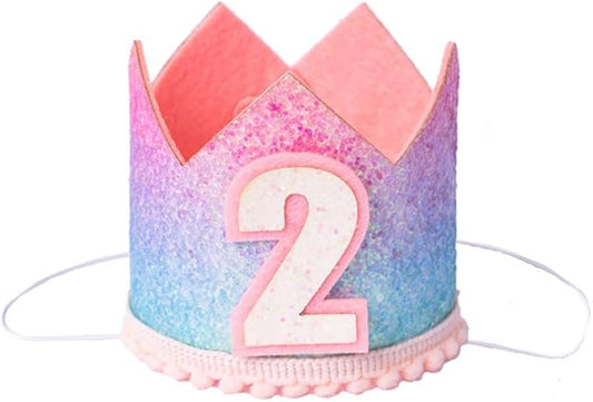 Boy Girl Birthday Crown, Prince Princess Birthday Hat Headband Tiara Crown Cake Photo Prop Party Decorations