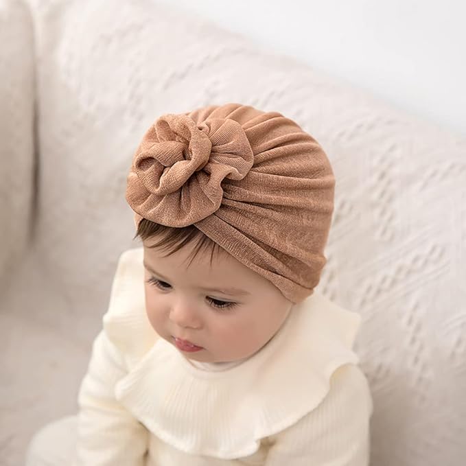 Newborn Babies Headwrap Hat Infant Toddler Cotton Soft Cute Nursery Beanie Headbands Top Bowknot Cap