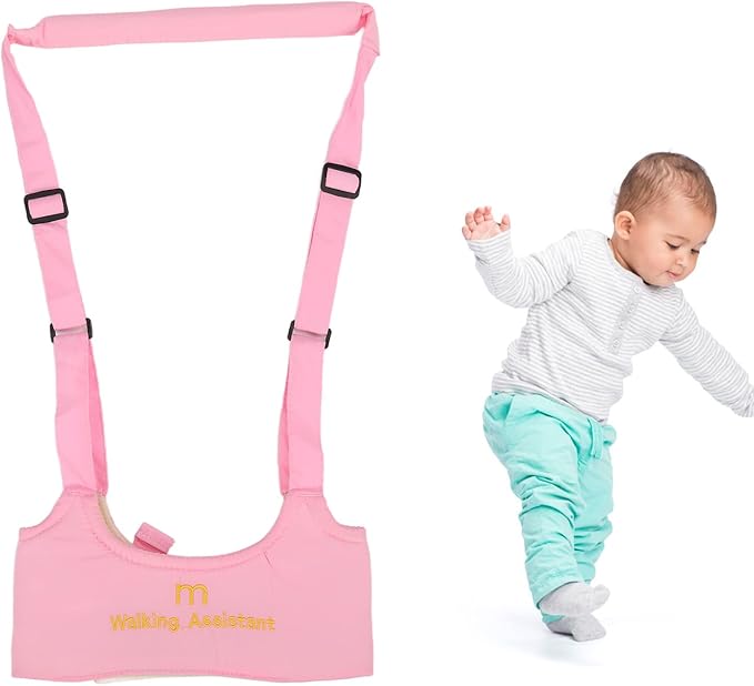 Baby Walker Sling, Prevent Getting Lost Baby Walking Harness Absorbent for Kids (Pink)