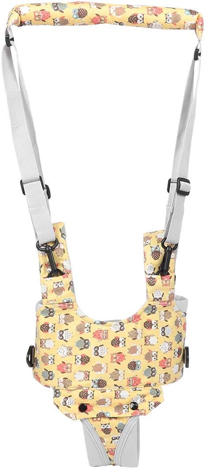 Baby Walking Harness Baby Walker Harness Toddler Learning Walking Assist Beltlight Yellow (Light Yellow-Owl Print)