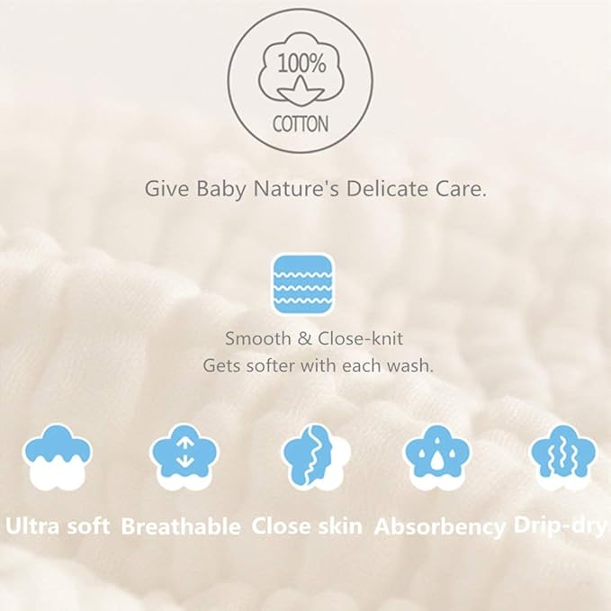 MUKIN Baby Washcloths (15Pack)