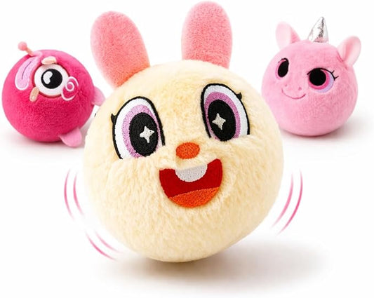 PlayZap Bouncy Balls 3" Large Size with Easter Bunny Stuffed Animal- Easter Basket Stuffers for Toddler Sensory Toys BPA-Free Safe Toys Gifts for Kids Boys Girls 1-3 3-5 5-8