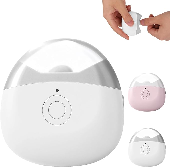 2026 New Electric Nail Clippers, Automatic Nail Trimmer with LED Light & 2 Speeds with Nail Scraps Storage, Portable USB Rechargeable Safety Fingernail Trimmer for Baby Seniors (White)