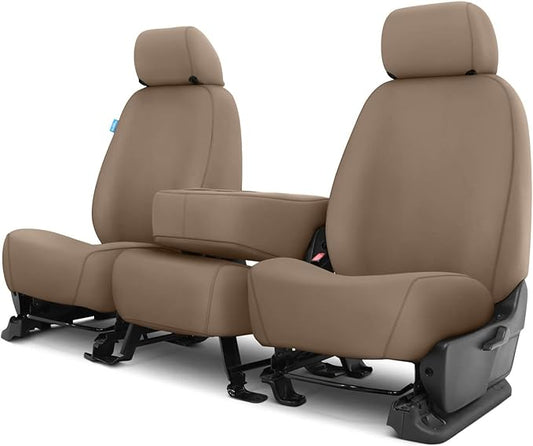 Covercraft SS3359PCTP Custom-Fit Front Bench SeatSaver Seat Covers - Polycotton Fabric, Taupe