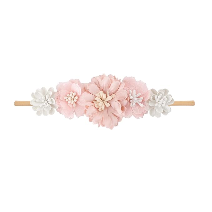Toptim Baby Floral with Nylon Headbands for Newborn Girls Shower Photo (C-12 Pack)