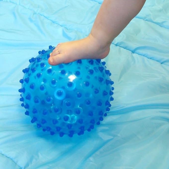 Ludi - Blue Massage Ball - Sensory Awakening for Babies from 6 Months - Soft Nubs - Stimulation, Dexterity and Coordination - 100% PVC - Washable - Ø 20 cm - Relieves Teeth and Promotes Play