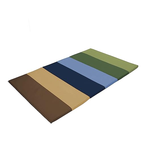 FDP SoftScape Space Saver Foldable Children's Play Mat - Soft, Sturdy 1.5 inch Thick Foam, 3-Fold Floor Mat Indoor Active Play, Tummy Time, Stretching for Kids - Earthtone, 13231-ET