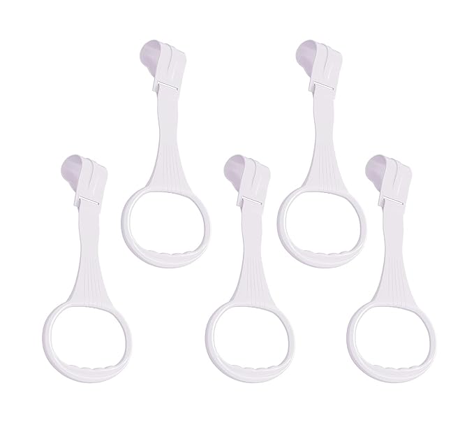5pcs WalkAssistant Crib Pull Rings for Infant Toddlers Practice Tool (White)