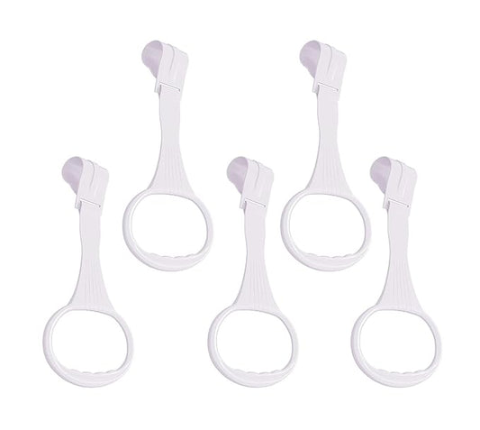 5pcs WalkAssistant Crib Pull Rings for Infant Toddlers Practice Tool (White)