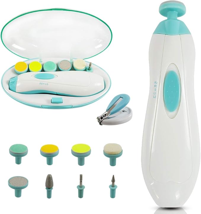 Baby Nail File Electric Nail Trimmer with Clippers,Baby Nail Clipper with LED Light,Whisper Quiet Design Safe for Newborn Toddler Kids or Women,Toes and Fingernails Care
