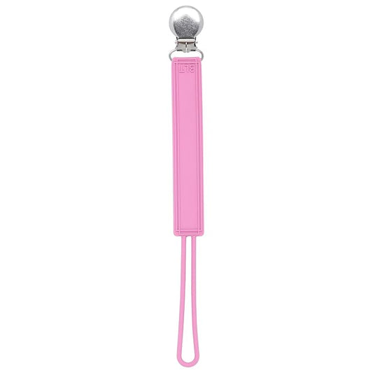 Three Little Tots All Silicone Modern, Short and Safety Tested Pacifier Clip (Rose, Classic)