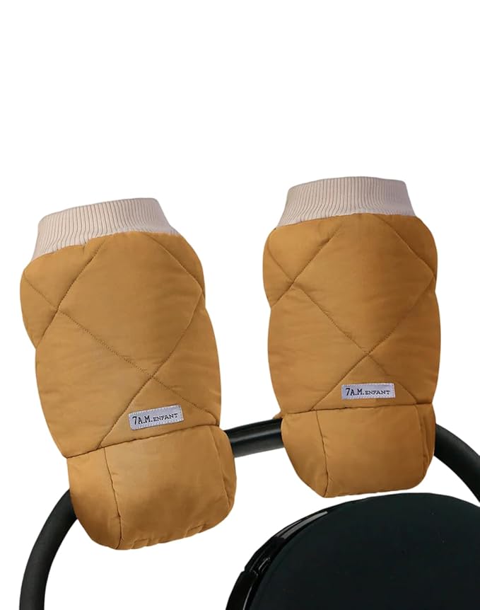7AM Enfant Stroller Warmmuffs Gloves - Anti-Freeze Stroller Mittens for Handlebars, Water Repellent Hand Warmer Muff for Cold Weather, Plush Lined Stroller Warmmuffs | Winter Stroller Accessories
