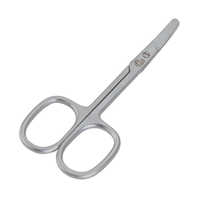 Stainless Steel Baby Scissors with Curved Blades. Made in Italy