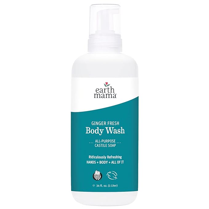 Earth Mama Ginger Fresh Hand & Body Wash - Foaming Hand Soap Refill - 34 fl oz - Made with Organic Herbs and Oils