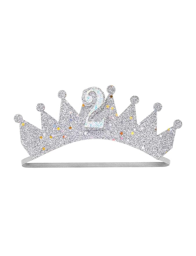 Baby Birthday Hair Clips Pin Birthday Girls Hairclips Cake Crown Girls Hairpin JBC34 (Silver Crown-2)