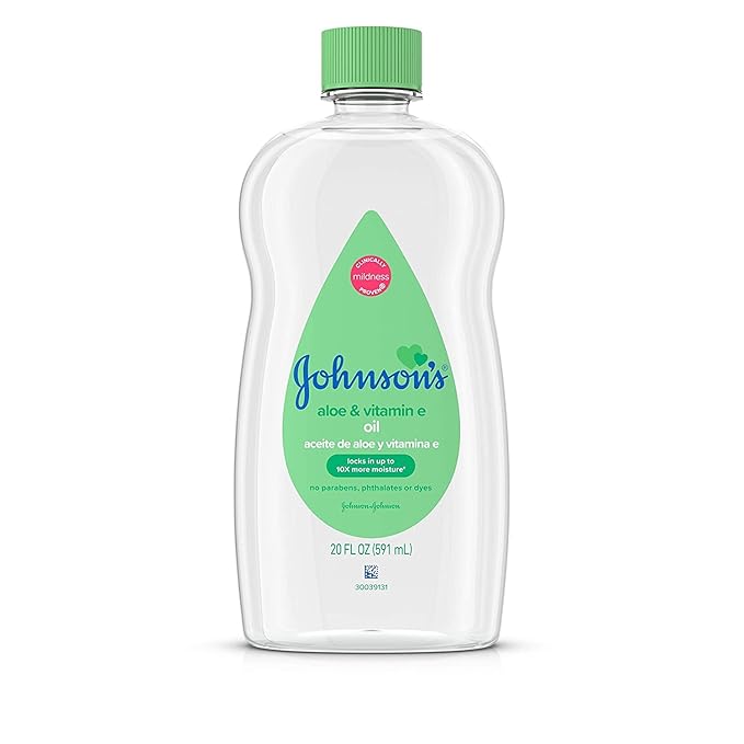 Johnson's Baby Oil Aloe Vera & Vitamin E 20.0 fl oz (pack of 8)