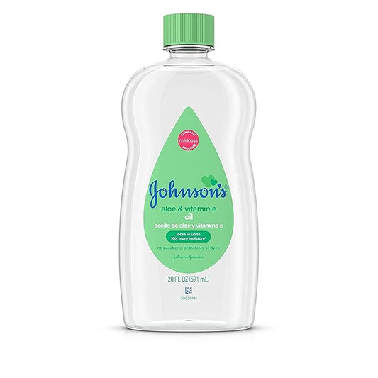 Johnson's Baby Oil Aloe Vera & Vitamin E 20.0 fl oz (pack of 8)