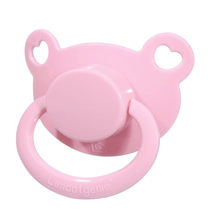 Landofgenie Large Shield Adult Size Pacifiers Set Bear Shaped Cutie Pacifier 3 Pack - Red+Orange+Pink