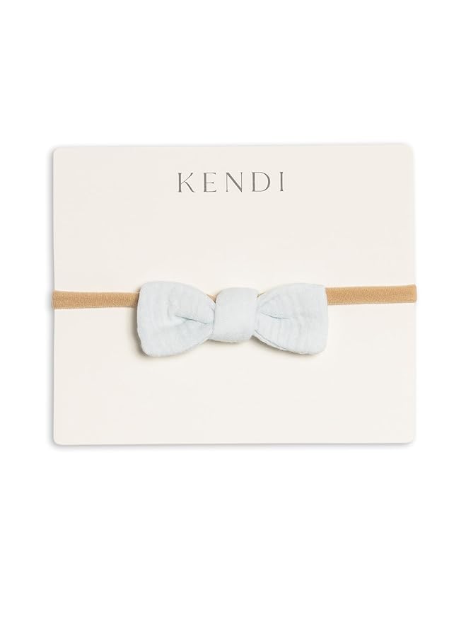 Colored Organics Baby Organic Cotton Dainty Bow Headband - Infant Girls - Powder Muslin