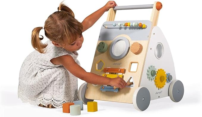 Janod Sweet Cocoon Wooden Multi-Activity Baby Walker - Ages 12 Months+ - J04410
