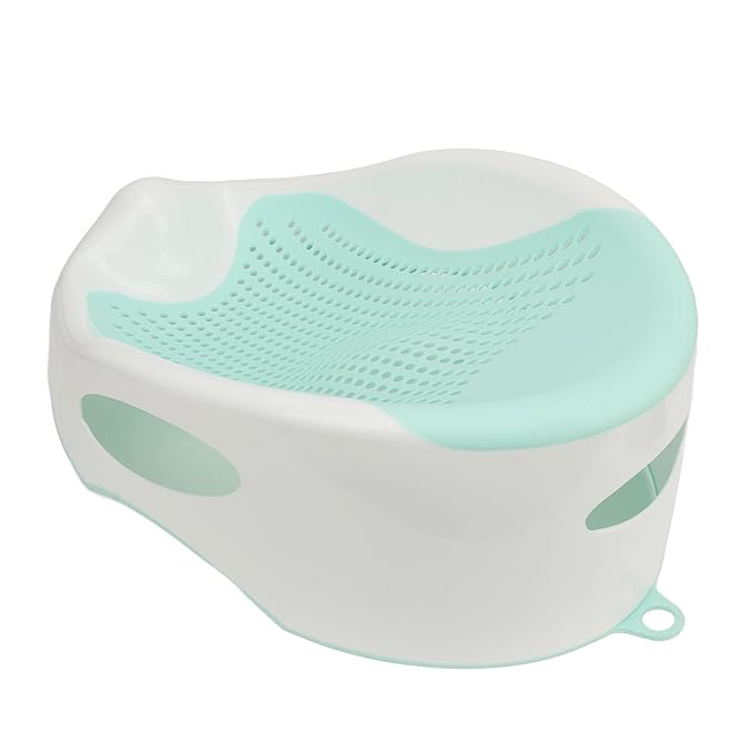 Baby Bathtub, Slipless Bath Tub Comfortable, Soft Silicone Lying Support Bracket Bath Tub for 0-6 Months, Baby Bath Support Easy to Store for Newborn Infant (Green)