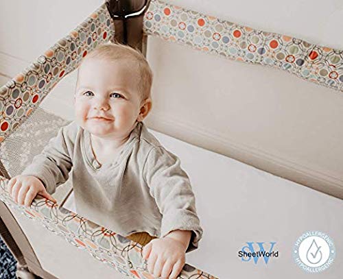 SheetWorld Baby Fitted Pack N Play Sheet Fits Graco 27 x 39 inches, 100% Cotton Woven Sheet, Unisex Boy Girl, Dark Grey Woven, Made in USA