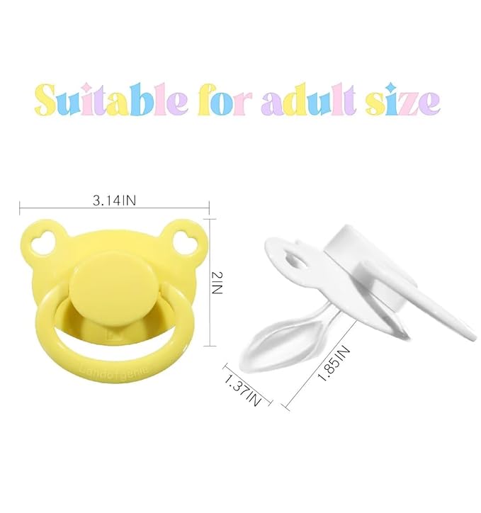Landofgenie Large Shield Adult Size Pacifiers Set Bear Shaped Cutie Pacifier 3 Pack - Black+Pink+Purple