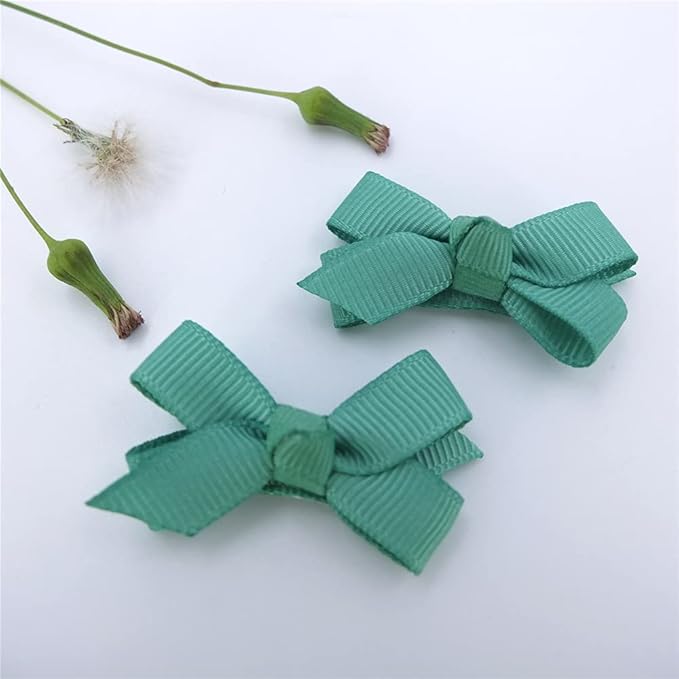 Boutique Baby Hair Clips in Fringe Bangs Toddler Tiny Hair Bow Snap Clips Infant Baby Girls Kids Hair Bows (8 Pairs)