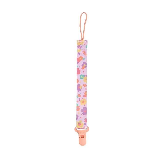 Nuby Pacifinder Baby Pacifier Clip - (24-Pack) - Pacifier Holder Clip with Convenient Hook Loop - Flowers and Polka Dots