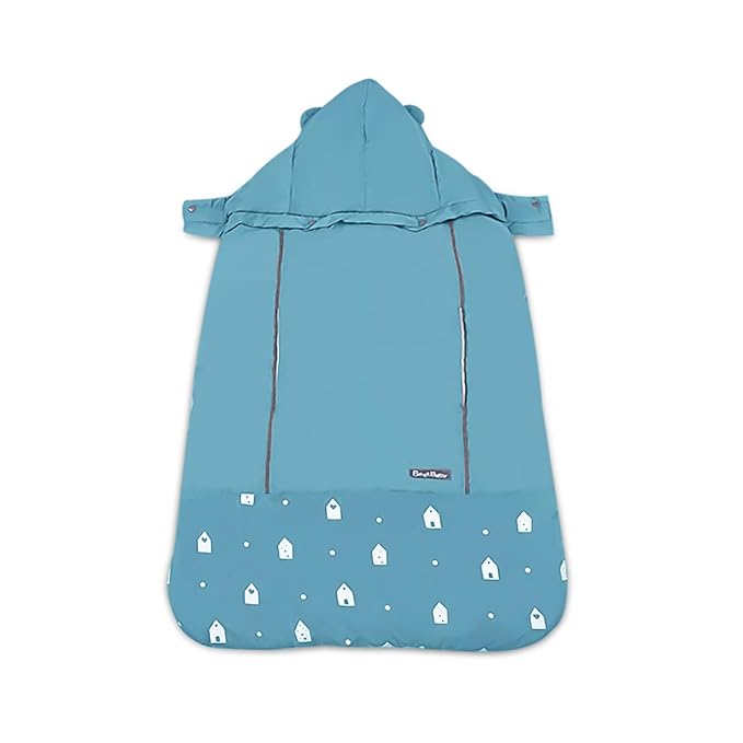 SONARIN Universal All Seasons Weather Cover for Baby Carrier,Cloak for Winter Warm,Footmuff,Windproof,Waterproof,Detachable hat(Blue)