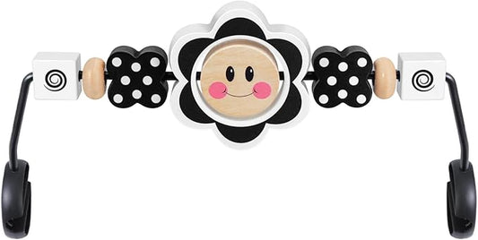 iGRATENS Baby Bjorn Bouncer Toy Bar, Toy for Baby Bouncer Soft & Bliss, Easy to Attach and Remove, Child-Friendly Materials, Exciting Design for Curious Babies, Black and White Flowers