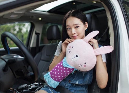 Kids Seat Belt Pillow Cartoon Car Travel Pillow Neck Support Car Pillow Seat Belt Shoulder Cover Pillow Headrest Shoulder Pillow Soft Auto Seat Belt Cushion Back Cushion Car Trim