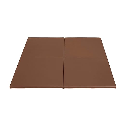 ECR4Kids SoftZone Play Patch Activity Mat Squares, Modular Playmat, Chocolate, 4-Pack