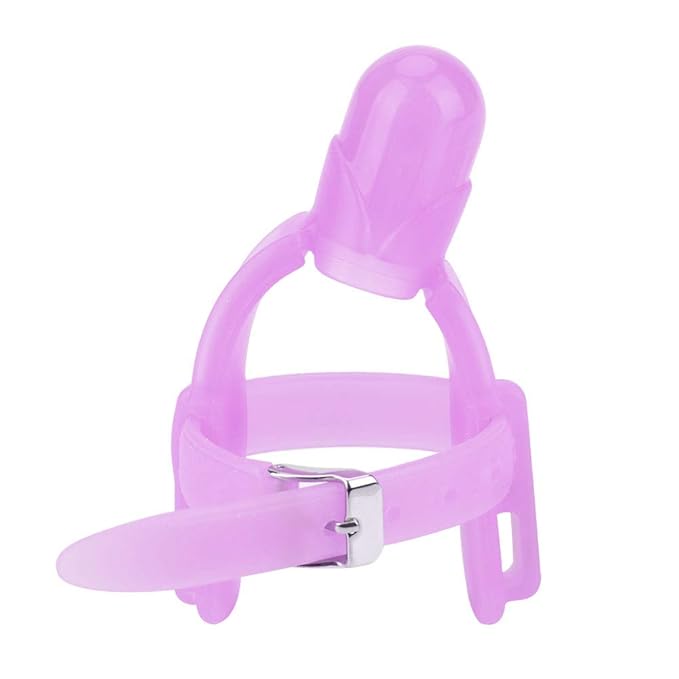 Thumb Sucking Finger Protector, Adjustable Biting Teether Soft Silicone Finger Guard Thumb Protector for Babies 3 Months and Above(Purple)