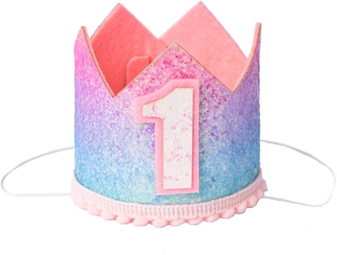 Boy Girl Birthday Crown, Prince Princess Birthday Hat Headband Tiara Crown Cake Photo Prop Party Decorations