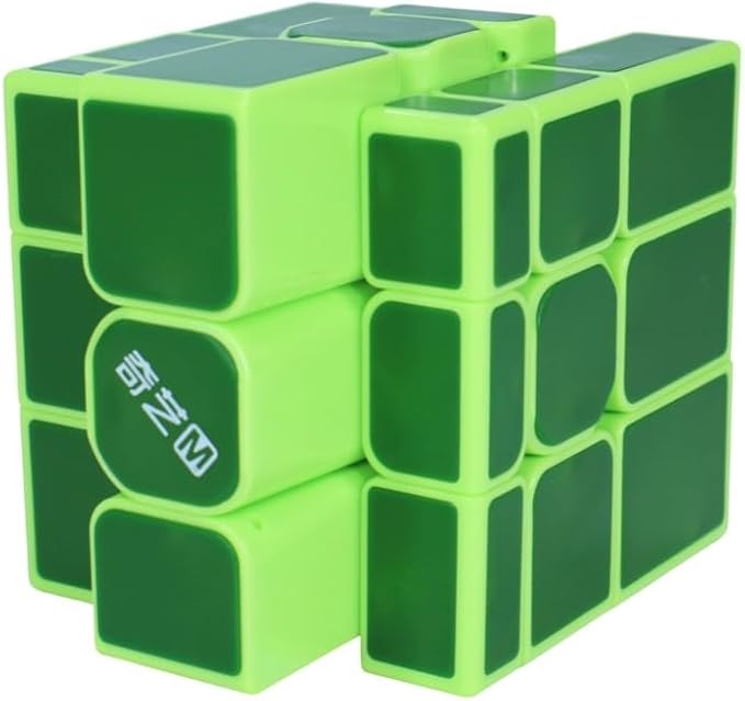 Qiyi Magnetic Mirror 3x3x3 Speed Cube - Stickerless Magnets, Different Shapes With Titles (Green)