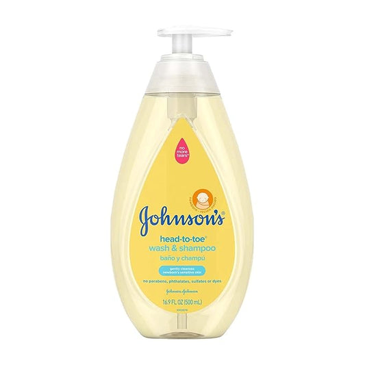Johnsons Baby Head-To-Toe Wash & Shampoo 16.9 Ounce Pump (500ml) (6 Pack)